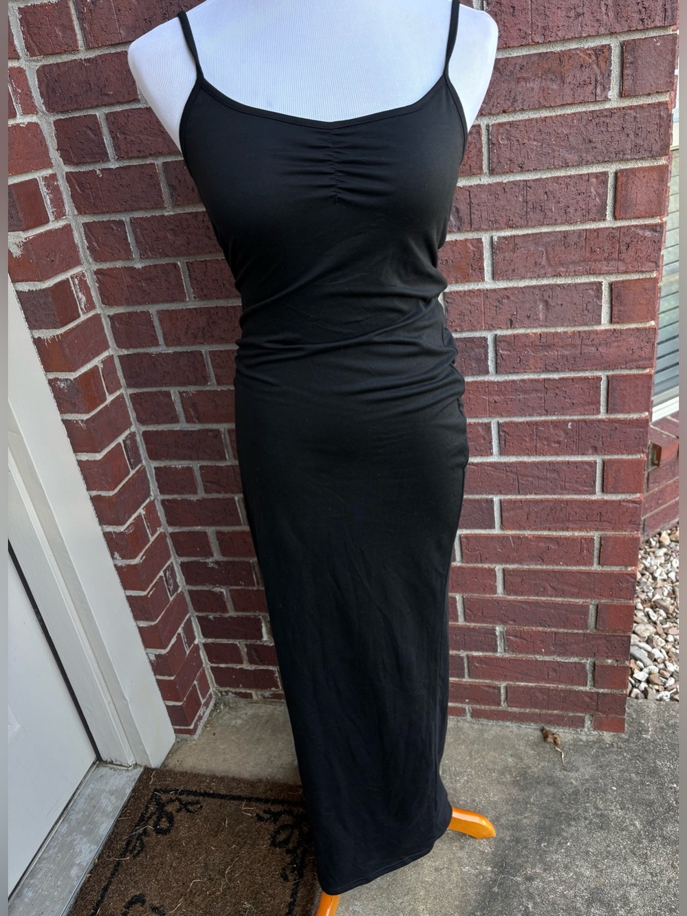 Classic Black Spaghetti-Strap Maxi Dress - Sleek & Versatile